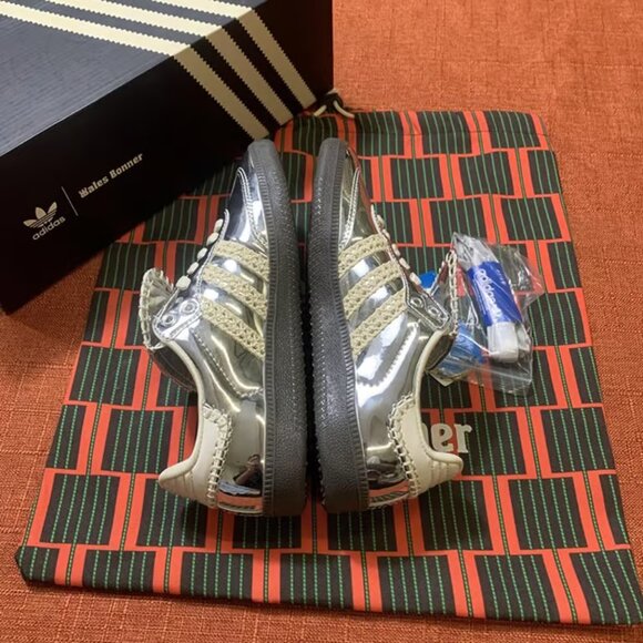 Wales Bonner x Samba 'Silver Metallic Gum' 2023 Adidas Sneakers - Picture 4 of 7